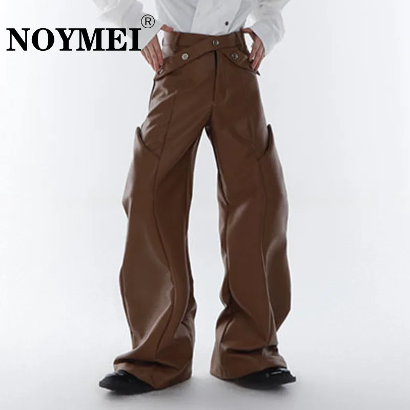 NOYMEI Deconstructs Men PU Metal Button Patchwork Design High Waist Slight Flared Trousers Tide Leather Pants New Fashion WA1983
NOYMEI Deconstructs Men PU Metal Button Patchwork Design High Waist Slight Flared Trousers Tide Leather Pants New Fashion WA1983