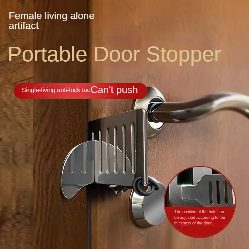Stainless Steel Door Stopper Female Self Defense Top Door Anti-theft Door Lock Home Hotel Security Door Block Door Alone
Stainless Steel Door Stopper Female Self Defense Top Door Anti-theft Door Lock Home Hotel Security Door Block Door Alone