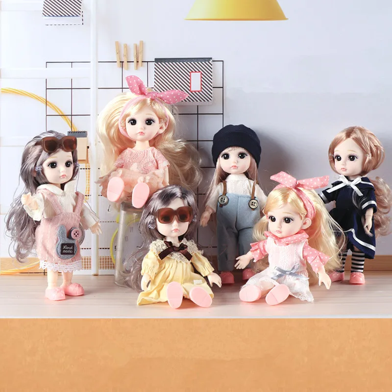 New 16cm Mini BJD Doll 13 Movable Joints Girl Baby 3D Big Eyes Beautiful Doll with Cute Animal Clothes Dress Up Gifts for Girls
New 16cm Mini BJD Doll 13 Movable Joints Girl Baby 3D Big Eyes Beautiful Doll with Cute Animal Clothes Dress Up Gifts for Girls