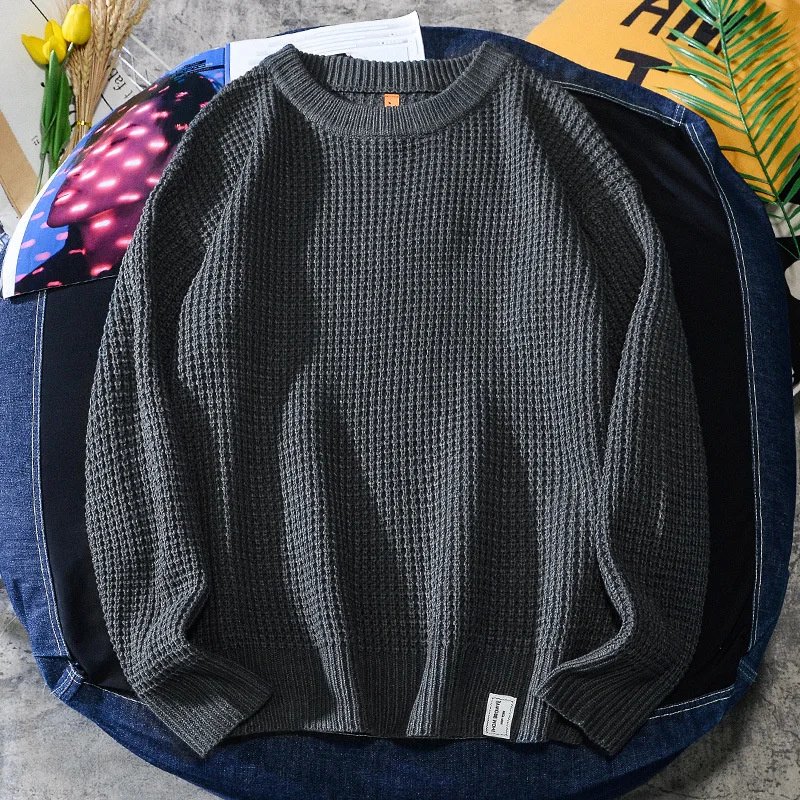 Waffle Men's Knitted Fall Sweater Clothing Korean Fashion Casual Pullovers Streetwear Oversized Solid Harajuku Sweaters Blouses
Waffle Men's Knitted Fall Sweater Clothing Korean Fashion Casual Pullovers Streetwear Oversized Solid Harajuku Sweaters Blouses