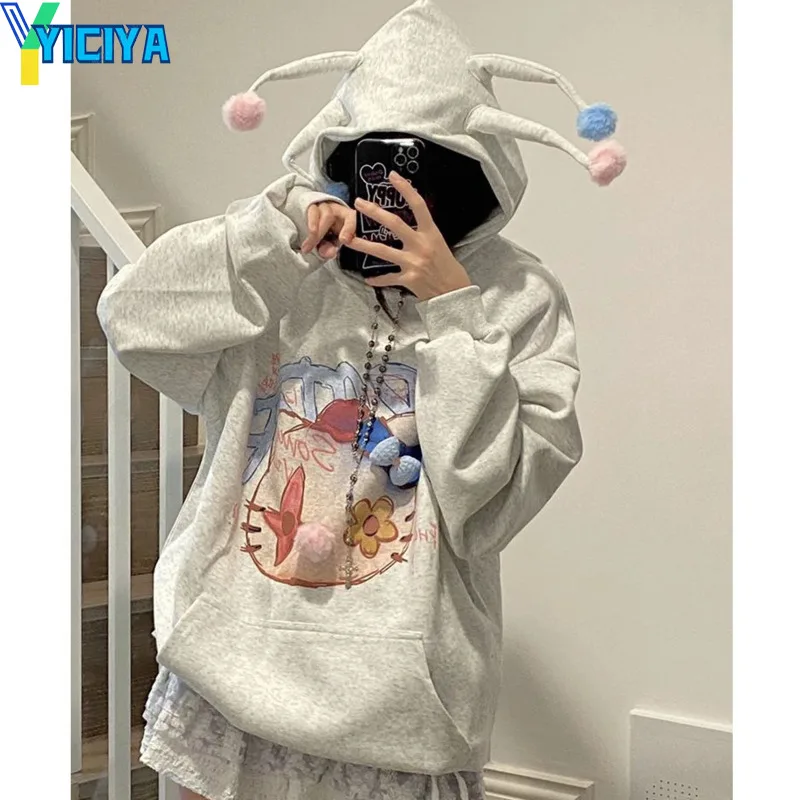 Толстовка YICIYA Y2k, толстовки, женская одежда, уличная одежда, новые толстовки и свитшоты, кавайная одежда, пуловер с длинным рукавом 
Толстовка YICIYA Y2k, толстовки, женская одежда, уличная одежда, новые толстовки и свитшоты, кавайная одежда, пуловер с длинным рукавом