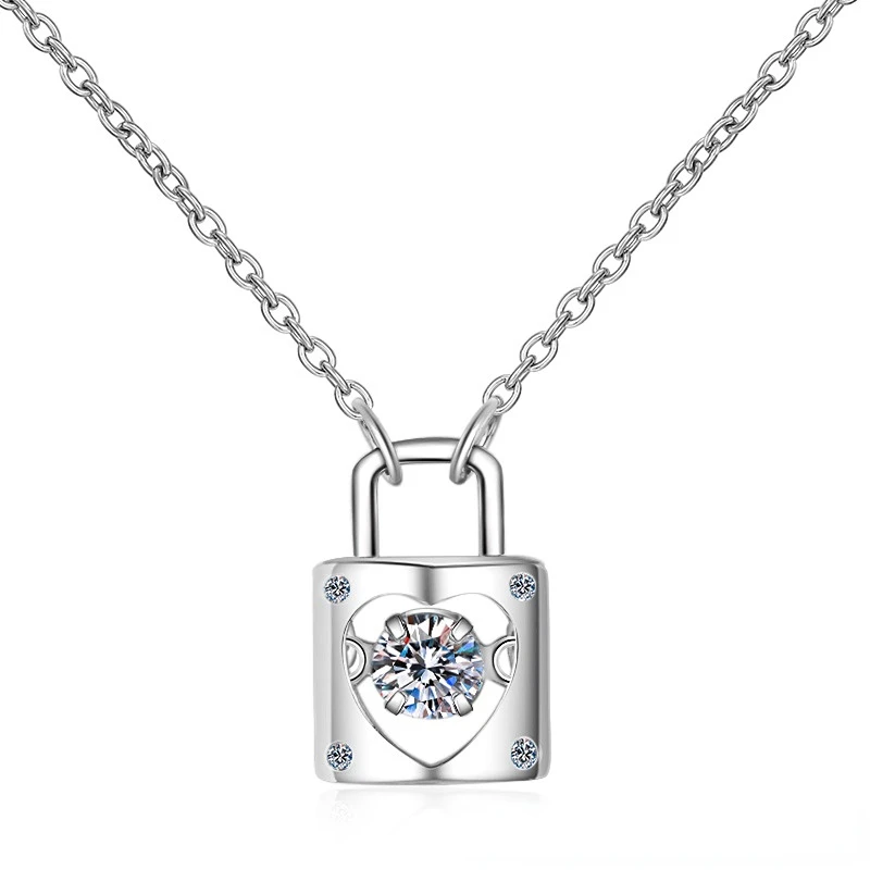 S925 Sterling Silver Lock Pendant Necklace 0.3CT Carat Moissanite Choker Chain Women Fine Jewelry Certificate Drop Shipping
S925 Sterling Silver Lock Pendant Necklace 0.3CT Carat Moissanite Choker Chain Women Fine Jewelry Certificate Drop Shipping