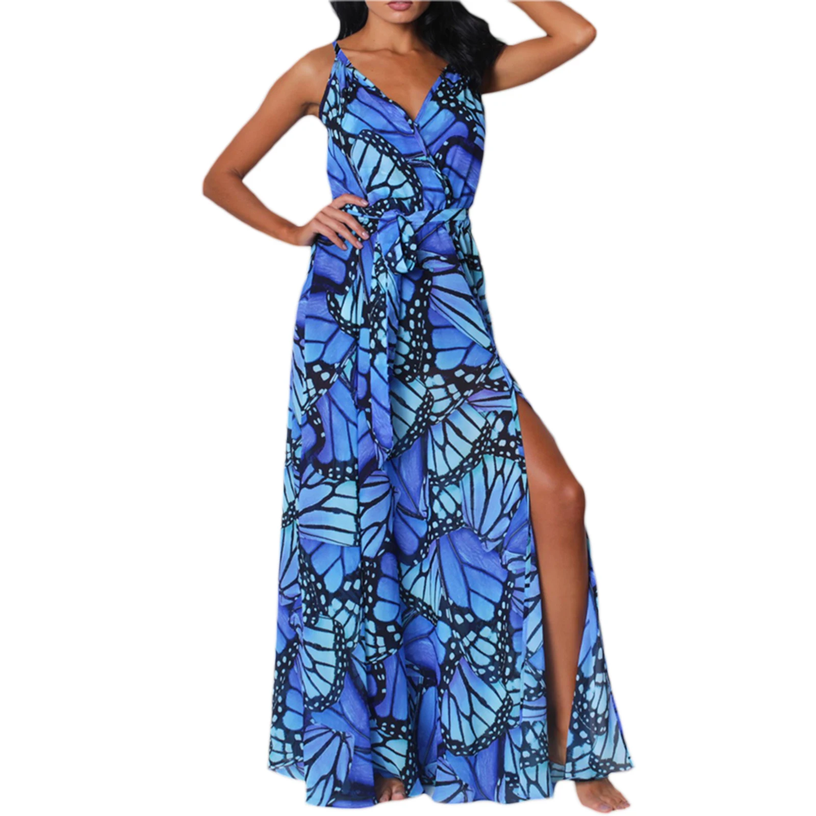 Women'S Summer Fashion Sexy Print Slim Fit Long Dress Sleeveless Deep V Neck Floral Beachwear Bohemian Dress
Women'S Summer Fashion Sexy Print Slim Fit Long Dress Sleeveless Deep V Neck Floral Beachwear Bohemian Dress
