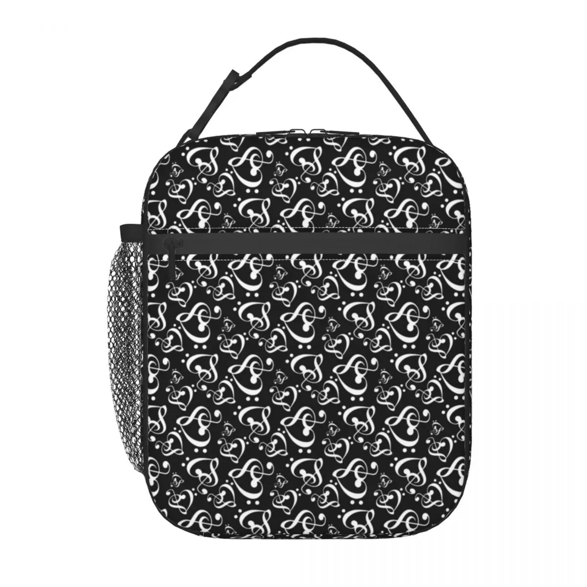 Black And White Heart Lunch Bag with Handle Music Symbol Print Pearl Cotton Mesh Cooler Bag Elegant Carry School Thermal Bag
Black And White Heart Lunch Bag with Handle Music Symbol Print Pearl Cotton Mesh Cooler Bag Elegant Carry School Thermal Bag