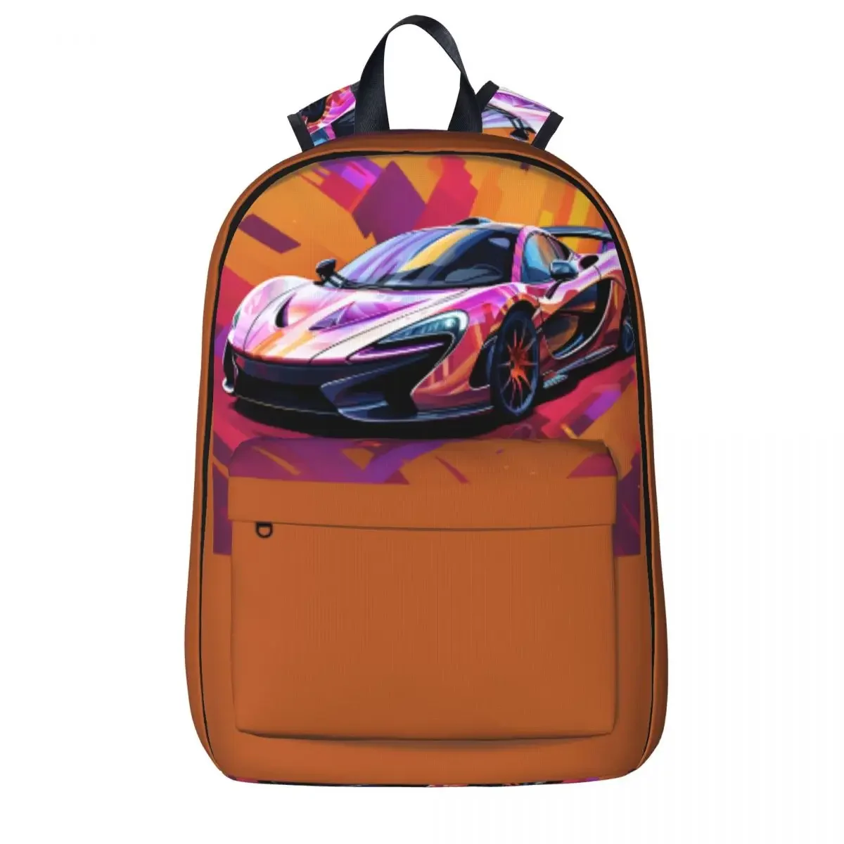 

Powerful Sports Car Backpack Cartoon 2D Elements Travel Backpacks Student Unisex Custom Soft School Bags Style Rucksack