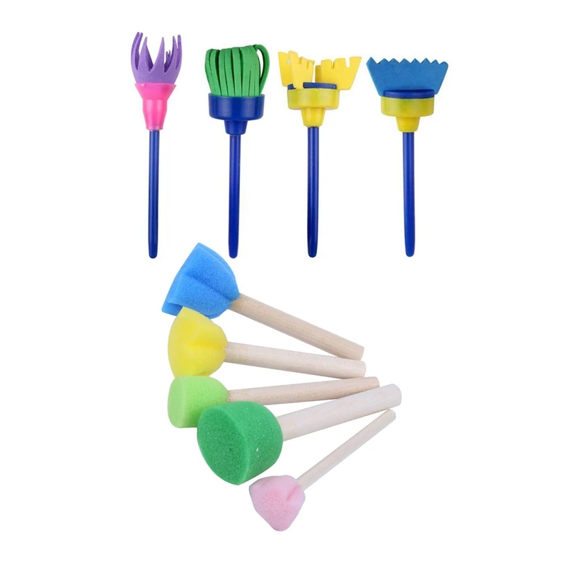 9 Pcs Sponge Paint Brushes For Kids For DIY Arts Crafts, 4 Pcs 10.5Cm & 5 Pcs 9 Cm
9 Pcs Sponge Paint Brushes For Kids For DIY Arts Crafts, 4 Pcs 10.5Cm & 5 Pcs 9 Cm