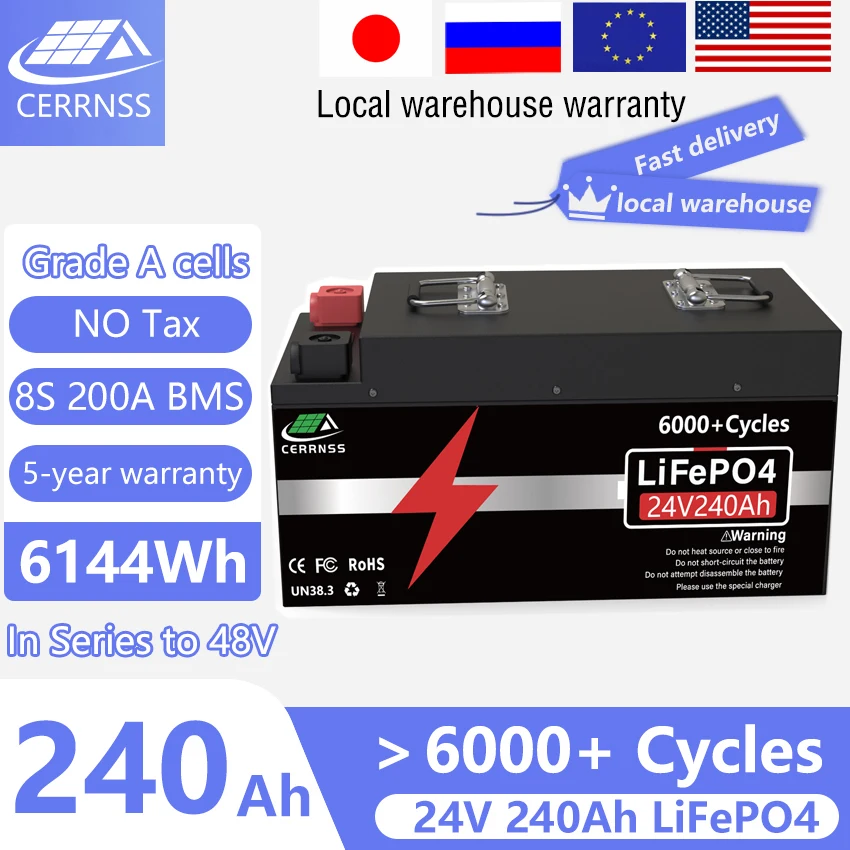 Аккумулятор класса А 24 в 240 Ач 200 ач LiFePO4 встроенный 200 А BMS литий-железо-фосфат 6 кВтч для лодки RV Автомобильная солнечная панель без НАЛОГА
Аккумулятор класса А 24 в 240 Ач 200 ач LiFePO4 встроенный 200 А BMS литий-железо-фосфат 6 кВтч для лодки RV Автомобильная солнечная панель без НАЛОГА