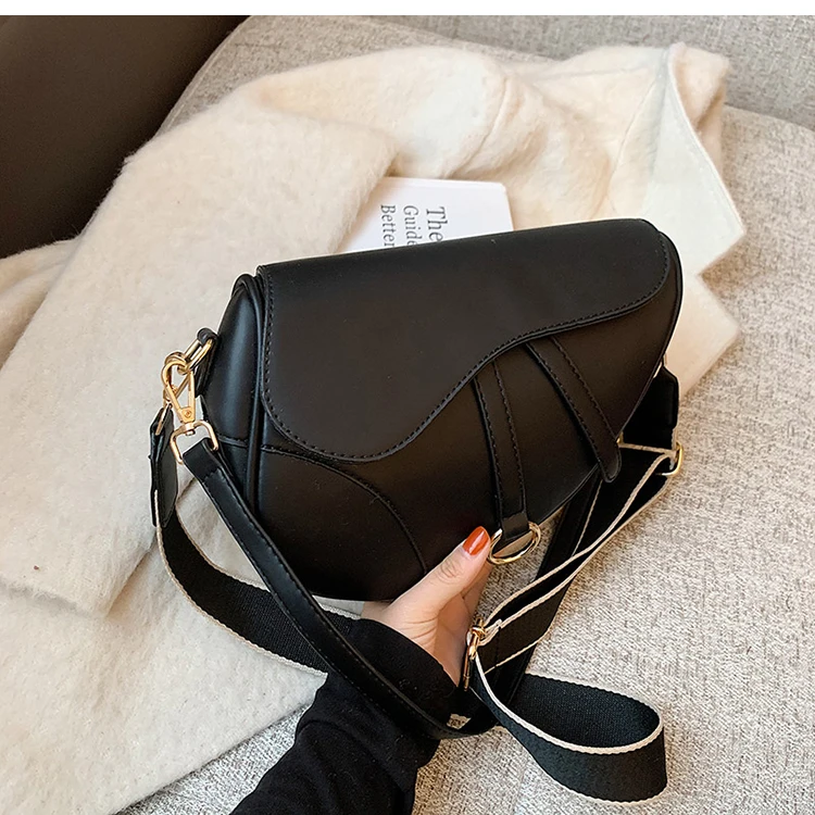 

Waterproof Pu Leather Crossbody Bags for Women 2021 New Saddlebags Casual Concise Wide Shoulder Strap Shoulder Bag Sac A Main