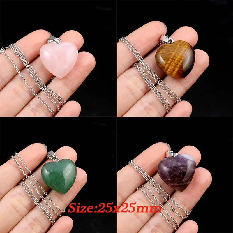 Natural Stone Agates Necklace Reiki Healing Heart Lapis Lazuli Opal Stainless Steel Link for Women Elegant Necklace Jewelry Gift
Natural Stone Agates Necklace Reiki Healing Heart Lapis Lazuli Opal Stainless Steel Link for Women Elegant Necklace Jewelry Gift