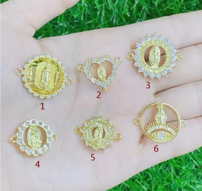 2pcs CZ gold Virgin Mary heart Brass small connect for DIY bracelet Jewelry making accessories dsf3s
2pcs CZ gold Virgin Mary heart Brass small connect for DIY bracelet Jewelry making accessories dsf3s