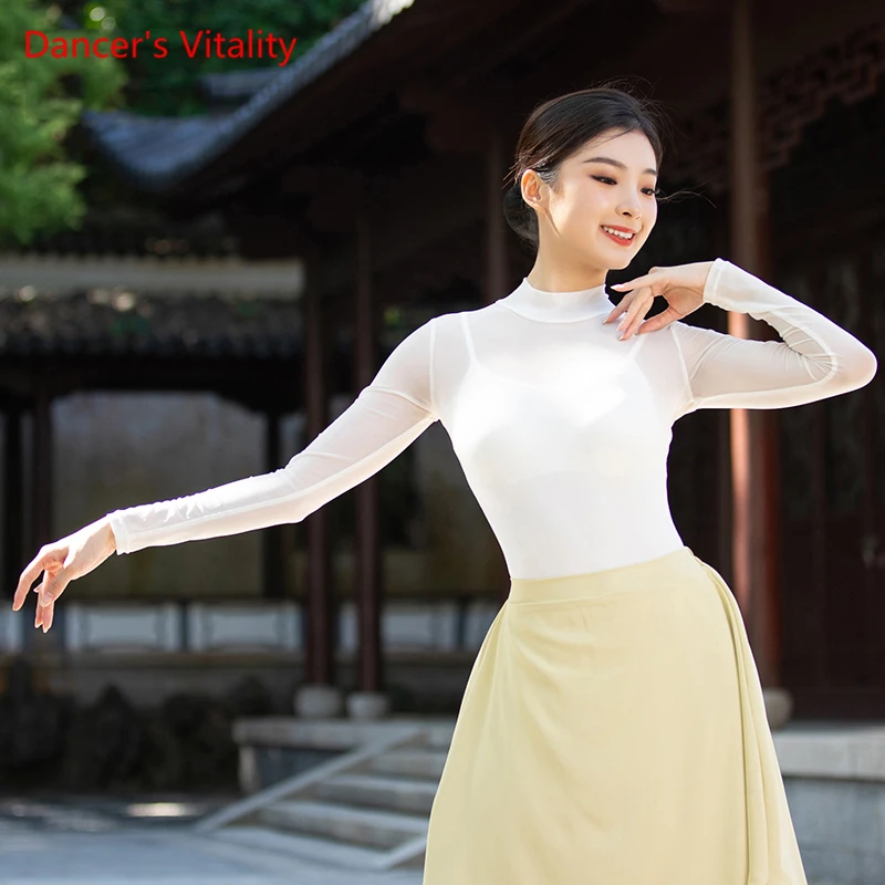 Classical Dance Practice Clothes Female Temperament High-neck Long-sleeve Mesh Top Modern Dancing Stage Performance Skirt
Classical Dance Practice Clothes Female Temperament High-neck Long-sleeve Mesh Top Modern Dancing Stage Performance Skirt