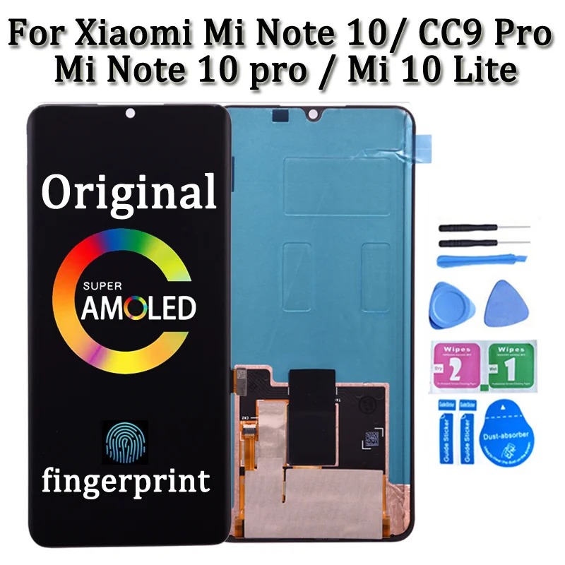 Original AMOLED For Xiaomi Mi Note 10 Note 10 Pro LCD Display Touch Screen Assembly Digitizer For Xiaomi Note10 lite CC9 Pro LCD
Original AMOLED For Xiaomi Mi Note 10 Note 10 Pro LCD Display Touch Screen Assembly Digitizer For Xiaomi Note10 lite CC9 Pro LCD