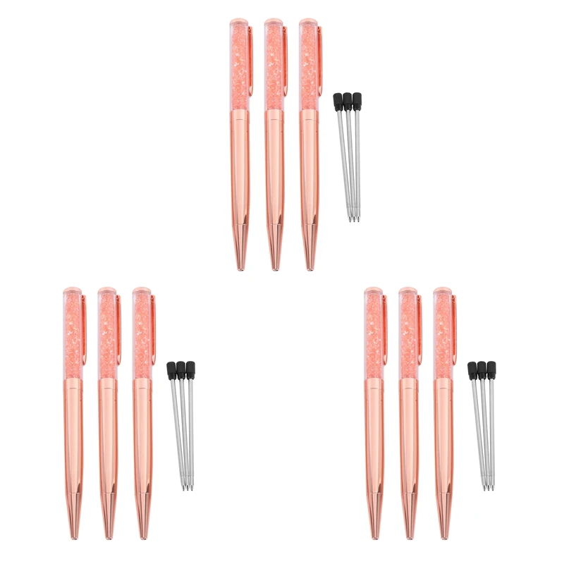 Rose Gold Pen Bling Crystal Ball Point Pen Black Ink Pen with 9 Extra Refills (Rose Gold 9 Pack)
Rose Gold Pen Bling Crystal Ball Point Pen Black Ink Pen with 9 Extra Refills (Rose Gold 9 Pack)
