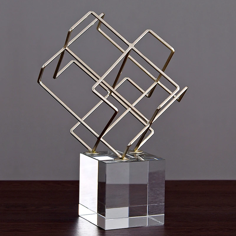 Modern Light Luxury Living Room Decoration Creative Abstract Geometric Crystal Decoration Simple Metal Crafts Study Decoration
Modern Light Luxury Living Room Decoration Creative Abstract Geometric Crystal Decoration Simple Metal Crafts Study Decoration