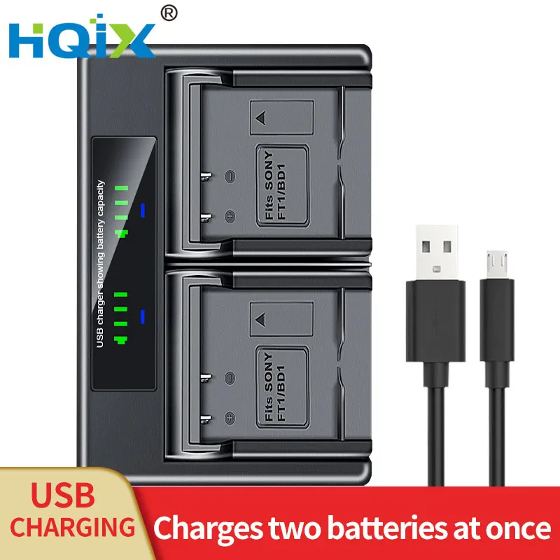 

HQIX for Sony DSC-T10 L1 M1 M2 T11 T33 T1 T3 T5 T9 Camera NP-FT1 Dual Charger Battery