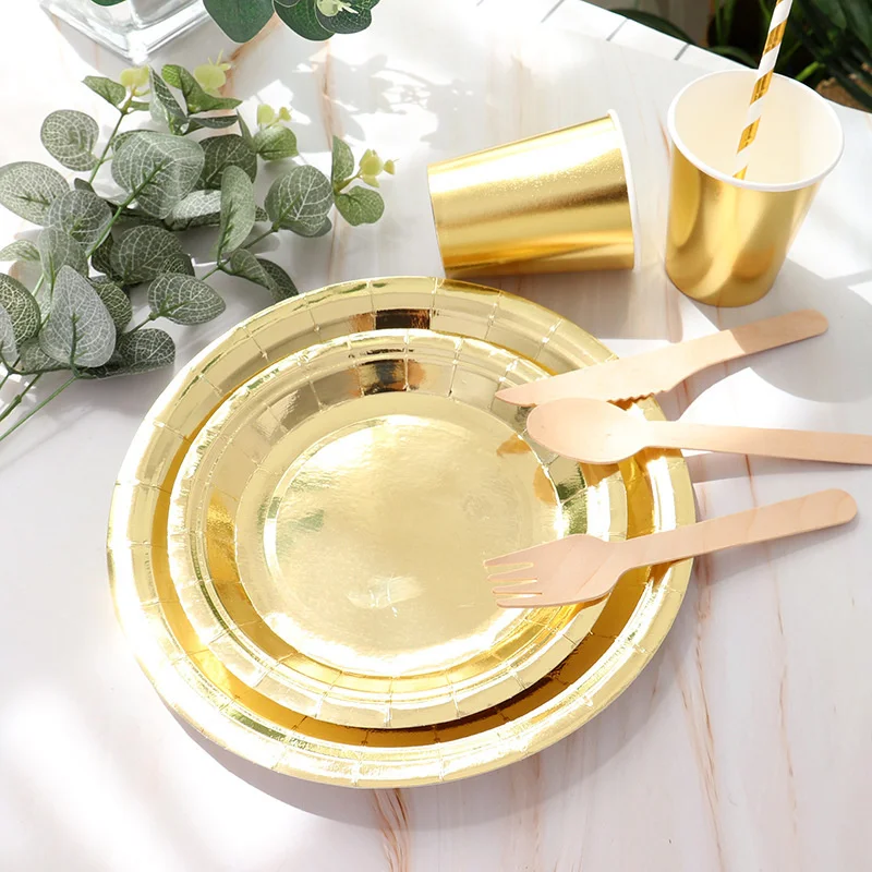 10pcs Gold Disposable Cutlery Silver Rose Gold Cutlery Birthday Party Arrangement Paper Plate Cupcake Dinner Plate Set Wholesale
10pcs Gold Disposable Cutlery Silver Rose Gold Cutlery Birthday Party Arrangement Paper Plate Cupcake Dinner Plate Set Wholesale