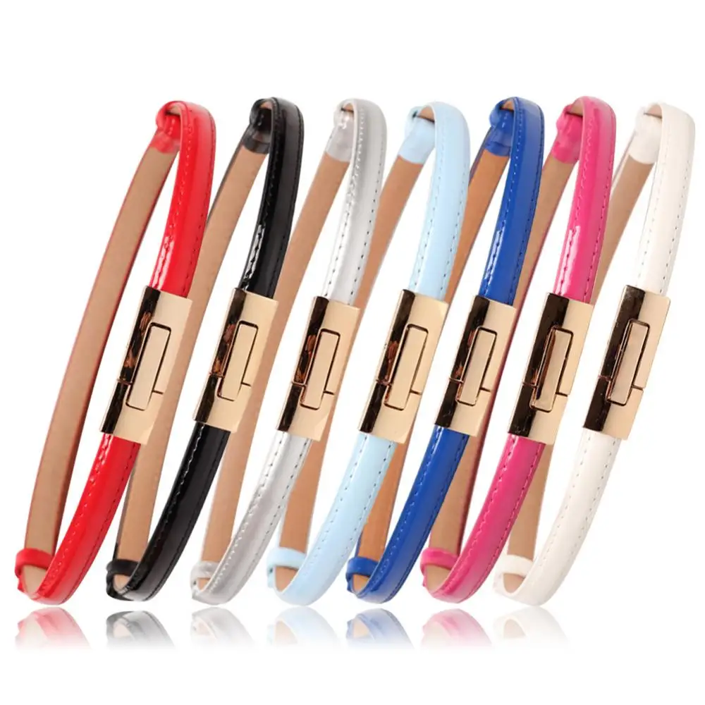 Fashion Faux Leather Strap Solid Color Women Belt Waistband Slim Metal Buckle Waistband
Fashion Faux Leather Strap Solid Color Women Belt Waistband Slim Metal Buckle Waistband