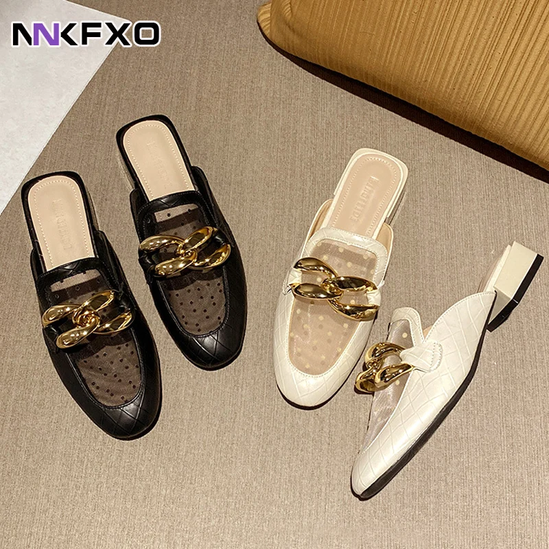 2022 New Summer Slippers Slides Outdoor Shoes Pointed Toe Mules Shoes Chain mesh Slippers sandalia chausson Women Shoes
2022 New Summer Slippers Slides Outdoor Shoes Pointed Toe Mules Shoes Chain mesh Slippers sandalia chausson Women Shoes