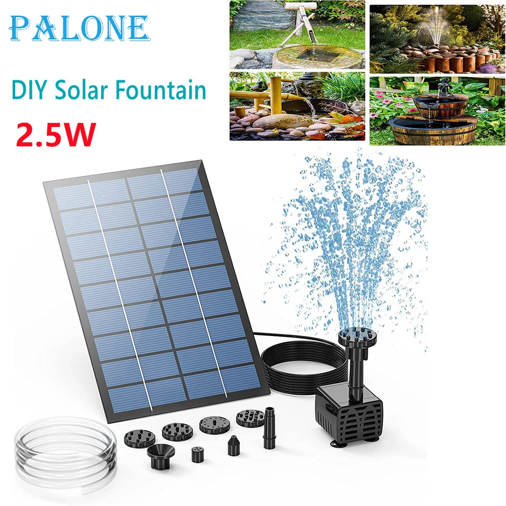 PALONE 2.5W Solar Fountain Pump,with 6Nozzles and 4ft Water Pipe,Solar Powered Pump for Bird Bath,Pond,Garden and Other Places.
PALONE 2.5W Solar Fountain Pump,with 6Nozzles and 4ft Water Pipe,Solar Powered Pump for Bird Bath,Pond,Garden and Other Places.