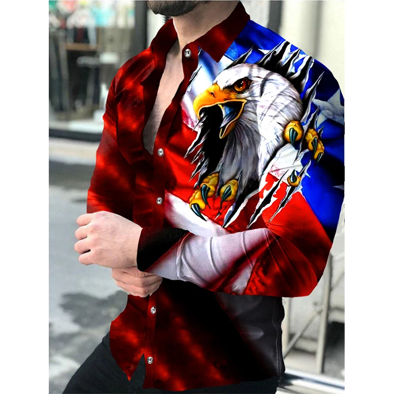 Luxury Social Men Shirts Turn-down Collar Buttoned Shirt Casual Eagle Print Long Sleeve Tops Men's Clothing Streetwear Cardigan
Luxury Social Men Shirts Turn-down Collar Buttoned Shirt Casual Eagle Print Long Sleeve Tops Men's Clothing Streetwear Cardigan