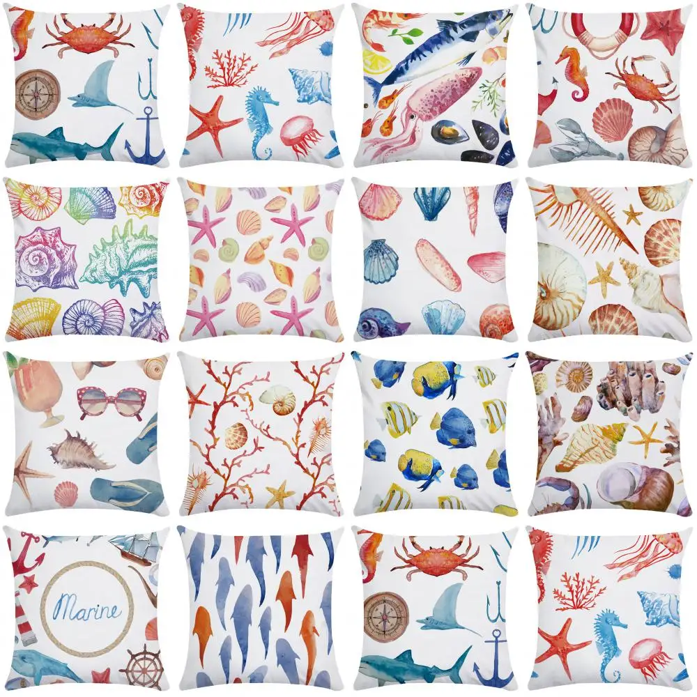 Outdoor Cushions Cover Marine Starfish Shell Pillow Case Soft Pillow Cover Throw Pillowcase Pillows for Living Room Sofa 45*45cm
Outdoor Cushions Cover Marine Starfish Shell Pillow Case Soft Pillow Cover Throw Pillowcase Pillows for Living Room Sofa 45*45cm