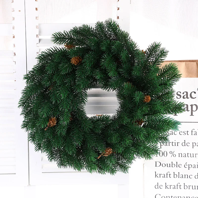 

1 pcs Christmas Wreath Door Wall Window Hanging Decoration Simulation Pine Cones Berry Garland Artificial Wreath