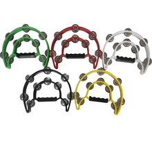 Hand Bell Orff Tambourine Double Layer Hand Bell Drum Five Colors Percussion Instrument Kids Musical Gift Educational Toys Party