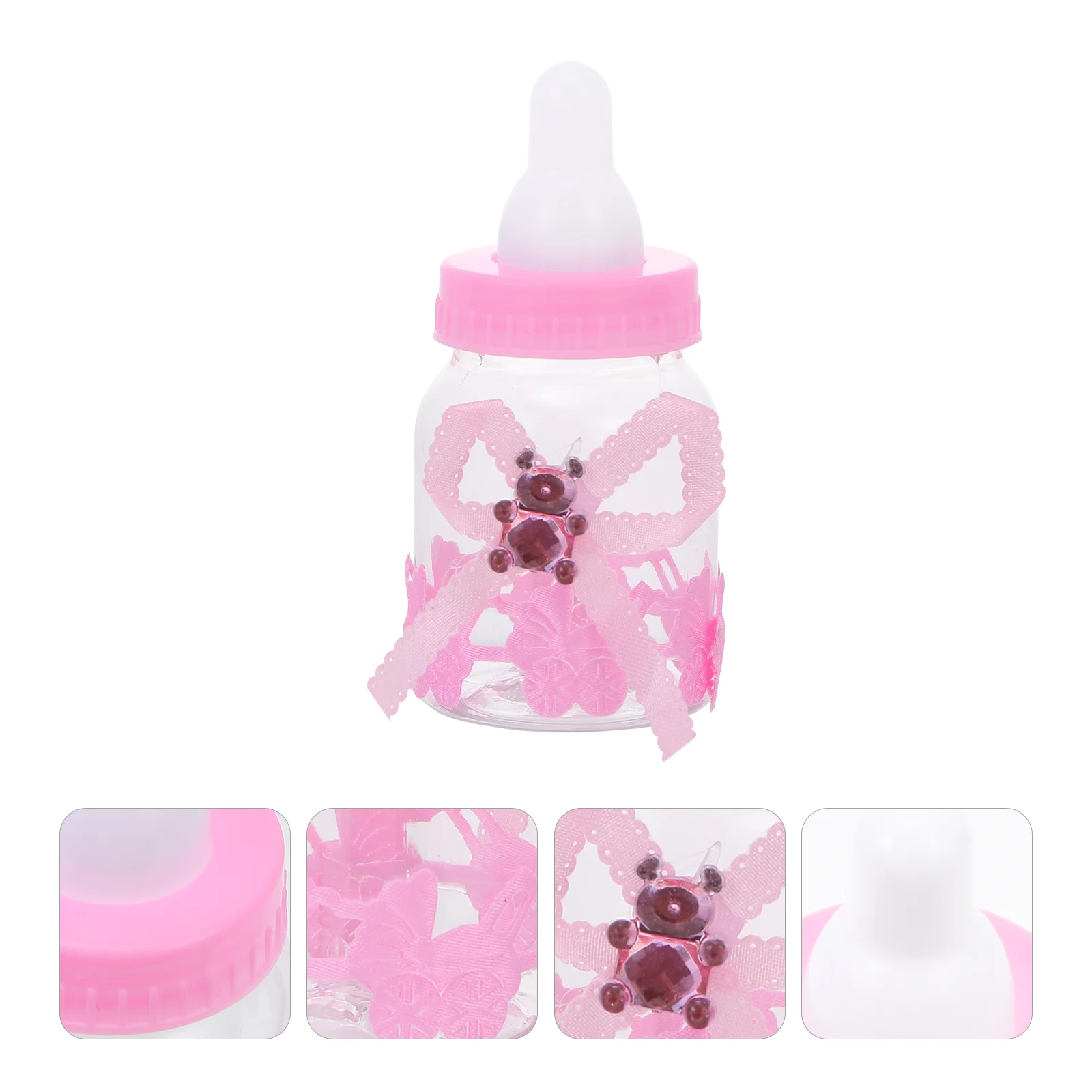 

12 Pcs Chocolate Candy Gift Box Bab Shower Gifts Baby Baptism Party Favors Containers Wedding Bear Feeding Bottle
