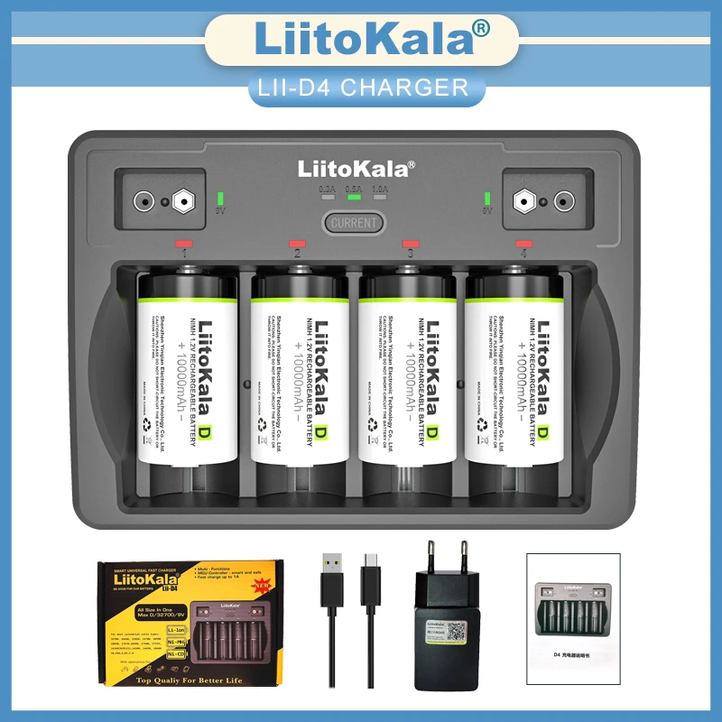 Умное зарядное устройство LiitoKala Lii-D4 9V 26650 18650 21700 18500 26700 16340 AA AAA C SC D 22650 V 3,7 V
Умное зарядное устройство LiitoKala Lii-D4 9V 26650 18650 21700 18500 26700 16340 AA AAA C SC D 22650 V 3,7 V