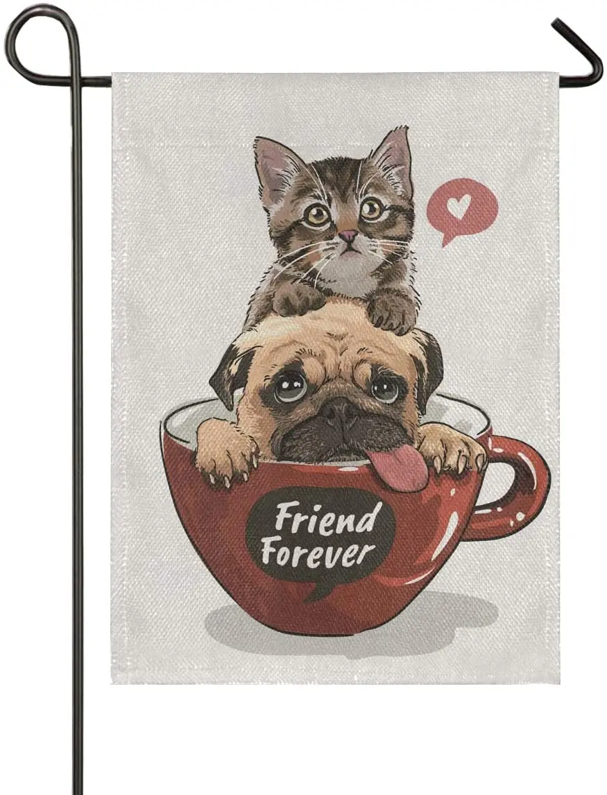 Pug Dog Cat Kitten Coffee Cup Burlap Garden Flag Double Sided,House Yard Flags,Holiday Seasonal Outdoor Decorative Flag Banner f
Pug Dog Cat Kitten Coffee Cup Burlap Garden Flag Double Sided,House Yard Flags,Holiday Seasonal Outdoor Decorative Flag Banner f