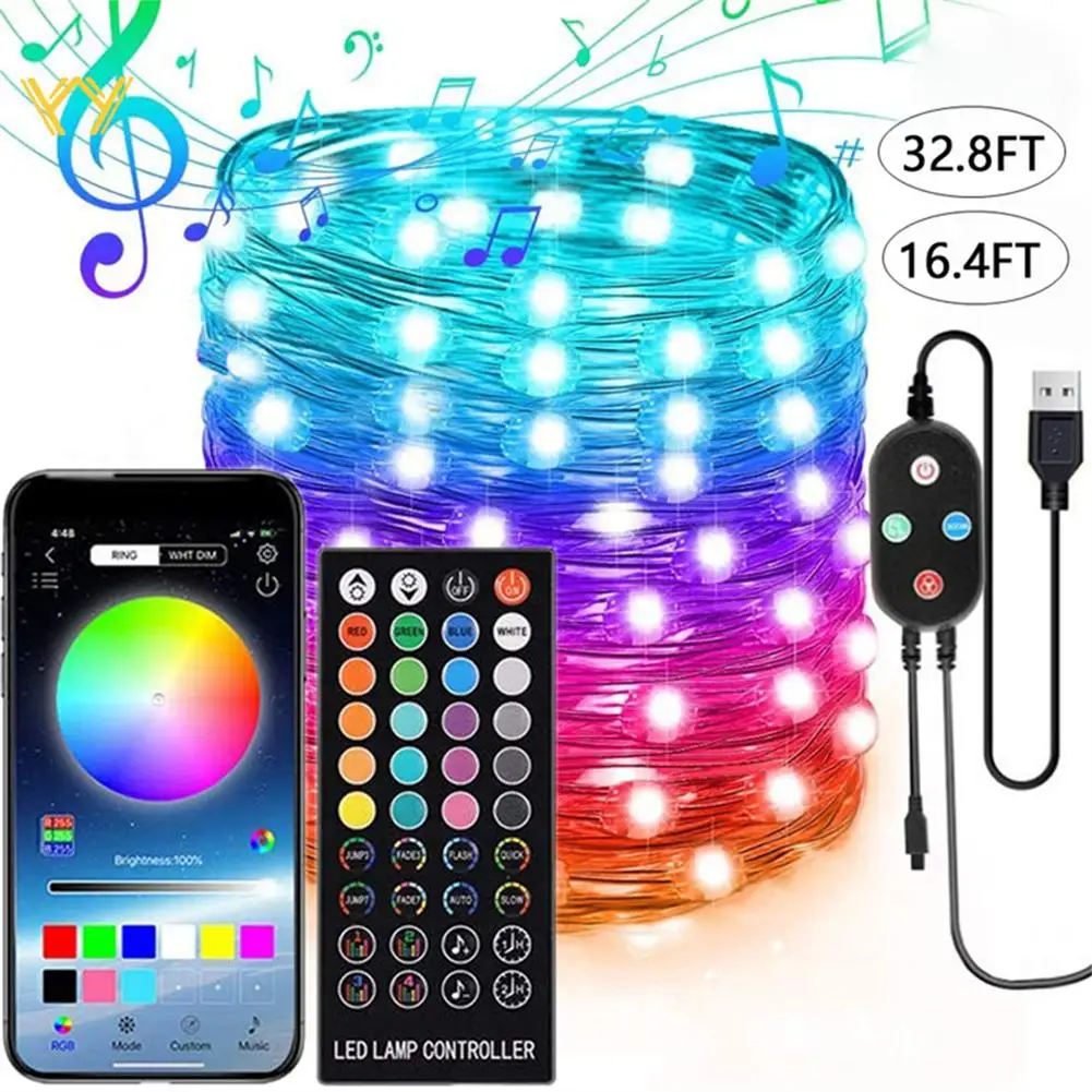 5-20m Led String Lights Usb Charging APP Remote Control RGB Bluetooth Holiday Decorations Party Fairy Light With Memory Function
5-20m Led String Lights Usb Charging APP Remote Control RGB Bluetooth Holiday Decorations Party Fairy Light With Memory Function