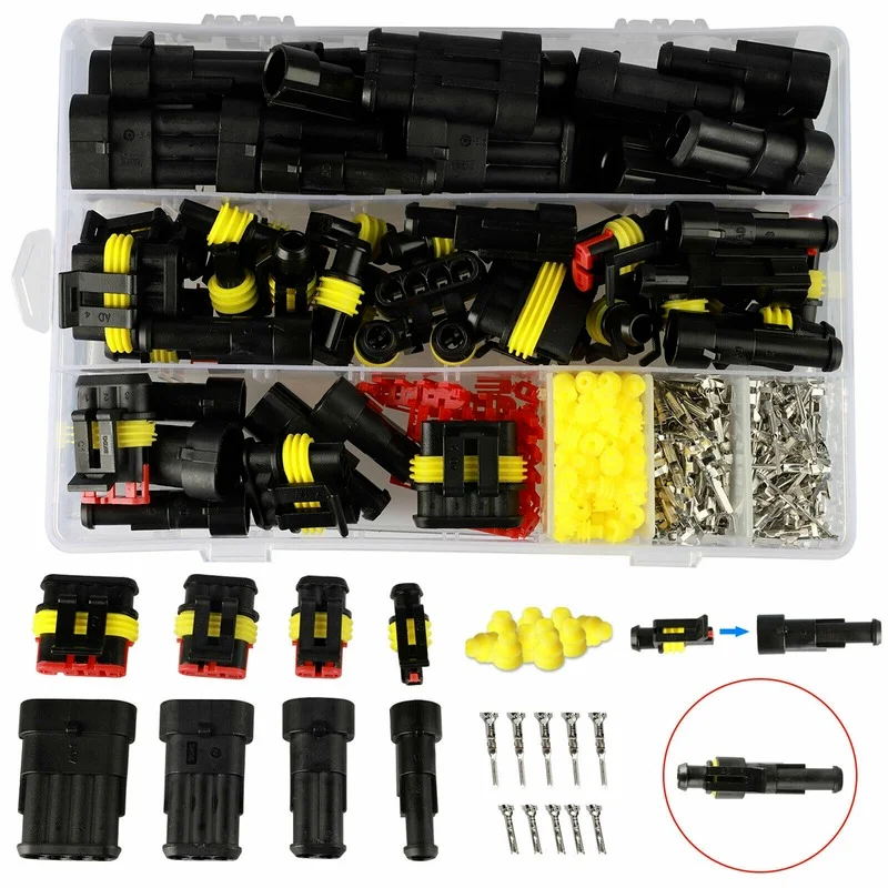 408Pcs 33Set Waterproof 1/2/3/4 Pin Car Auto Electrical Wire Connector Plug Set Waterproof Connector Crimp Terminals
408Pcs 33Set Waterproof 1/2/3/4 Pin Car Auto Electrical Wire Connector Plug Set Waterproof Connector Crimp Terminals