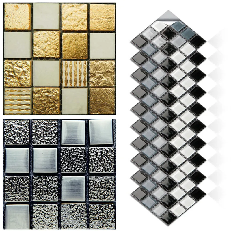 10Pcs Plane Wall Sticker Mosaic Simulation Tile Marble Wall Decor DIY European Design PVC Thick about 0.26mm
10Pcs Plane Wall Sticker Mosaic Simulation Tile Marble Wall Decor DIY European Design PVC Thick about 0.26mm