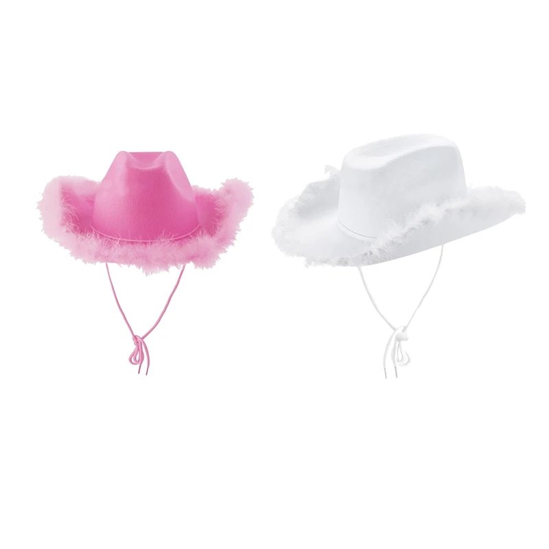 Fashion Western Style Felt Fedora Hat Wide Feather Brim Cowboy Cowgirl Jazz Hat
Fashion Western Style Felt Fedora Hat Wide Feather Brim Cowboy Cowgirl Jazz Hat