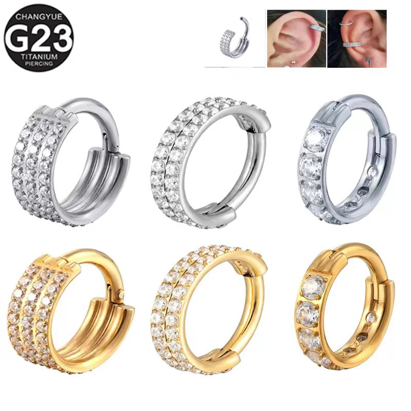G23 Titanium Septum Piercing Nose Rings Zircon Hinged Segment Clicker Hoop Ear Cartilage Tragus Earrings Helix Piercing Jewelry
G23 Titanium Septum Piercing Nose Rings Zircon Hinged Segment Clicker Hoop Ear Cartilage Tragus Earrings Helix Piercing Jewelry