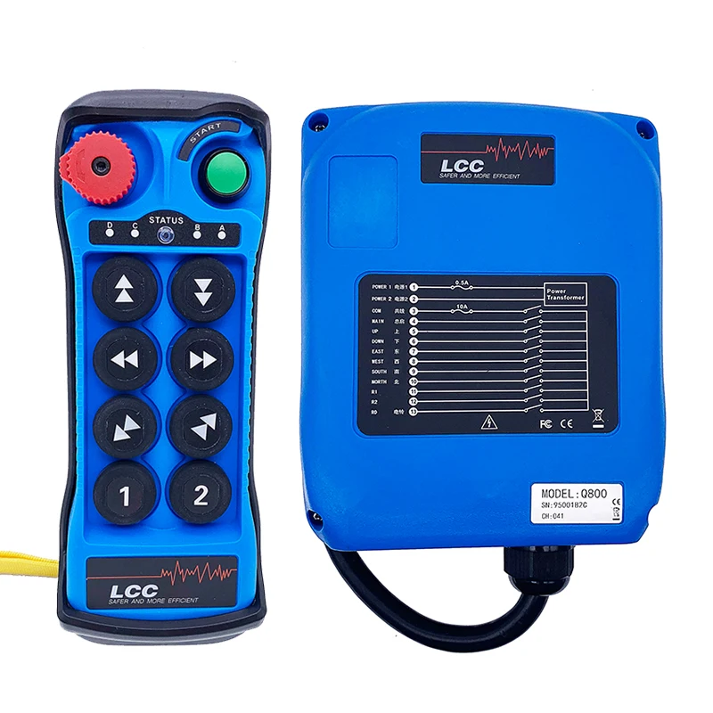 

LCC Q800 промышленный пульт дистанционного управления с одной скоростью, 8 кнопками, пусковой переключатель для крана, грузовика 1T 1R, беспроводной контроллер для крана