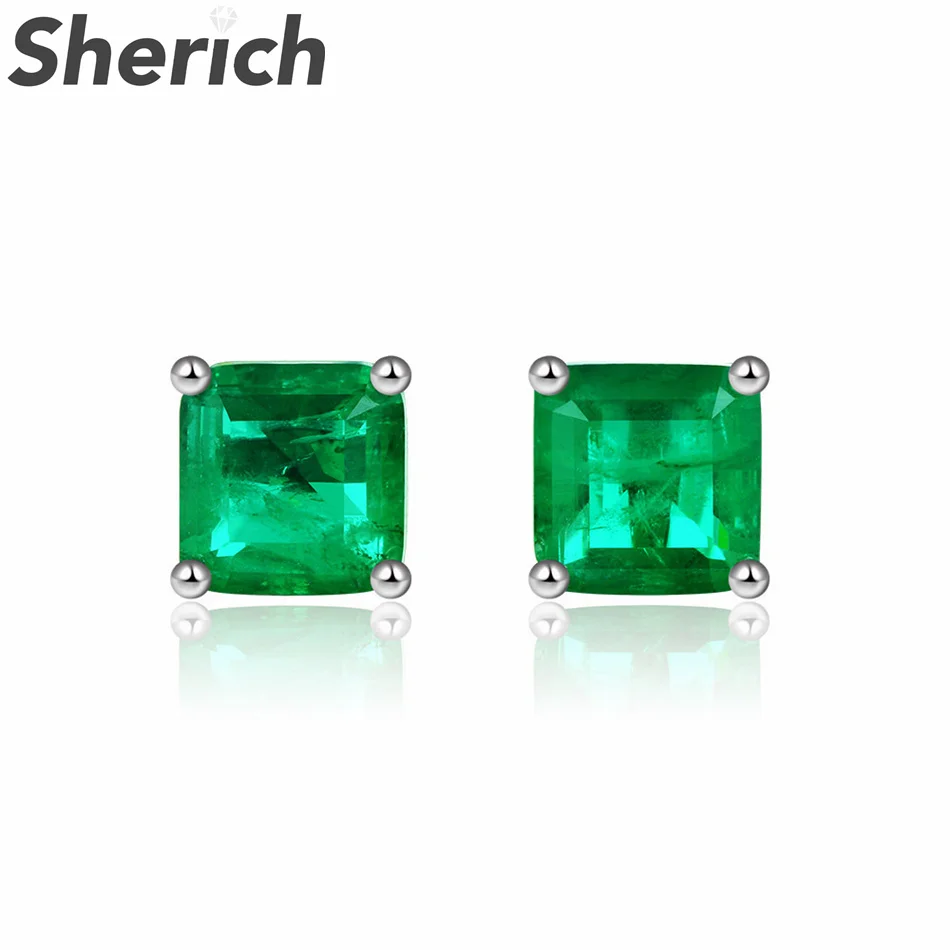 Sherich Green Square High Carbon Diamond 925 Sterling Silver Vintage Simple Emerald Stud Earrings Women's Brand Quality Jewelry
Sherich Green Square High Carbon Diamond 925 Sterling Silver Vintage Simple Emerald Stud Earrings Women's Brand Quality Jewelry