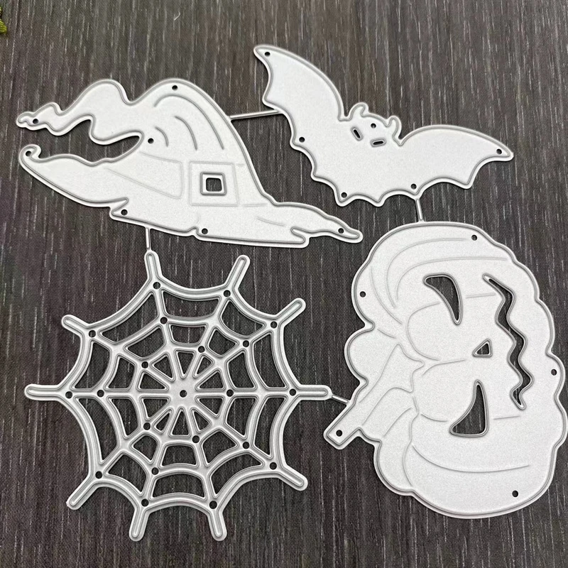 

Metal Cutting Dies Halloween Pumpkin Monster Ghost Bat Spider Web Castle Cat for Diy Scrapbooking Paper Card Making Stencil