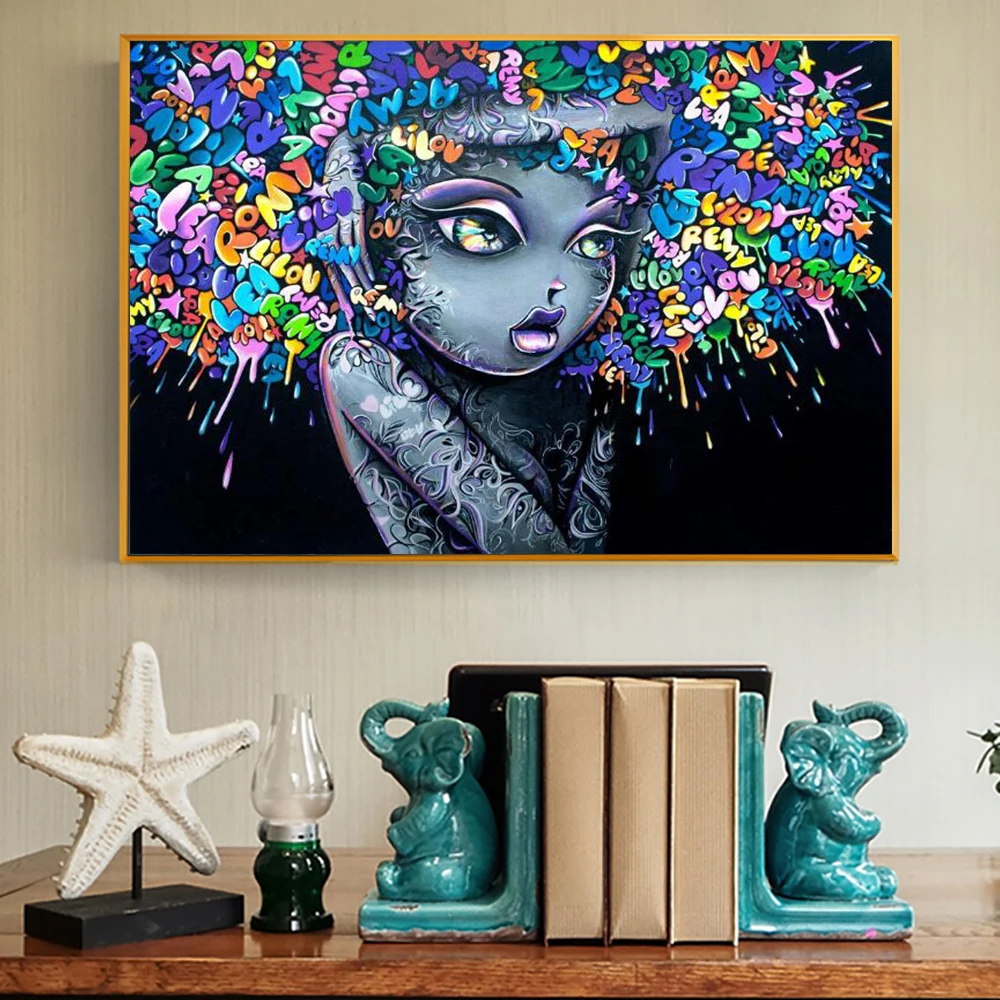 Lovely Girls Portrait Canvas Posters Paintings Graffiti Woman Hair Street Art Cuadros Fashion Wall Pictures For Room Decor
Lovely Girls Portrait Canvas Posters Paintings Graffiti Woman Hair Street Art Cuadros Fashion Wall Pictures For Room Decor