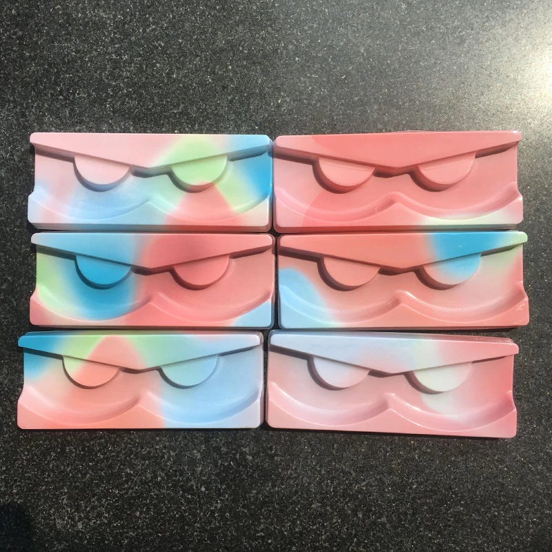 

100/pack Wholesale Plastic Pink Lash Tray Mink Lashes Holder Eyelash Trays for Eyelash Packaging Box Package Case Bulk Vendors