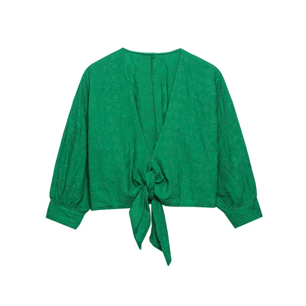 PB&ZA spring and summer new all-match fashion V bow tie embroidered long-sleeved shirt short shirt top 3077/563 3077563
PB&ZA spring and summer new all-match fashion V bow tie embroidered long-sleeved shirt short shirt top 3077/563 3077563