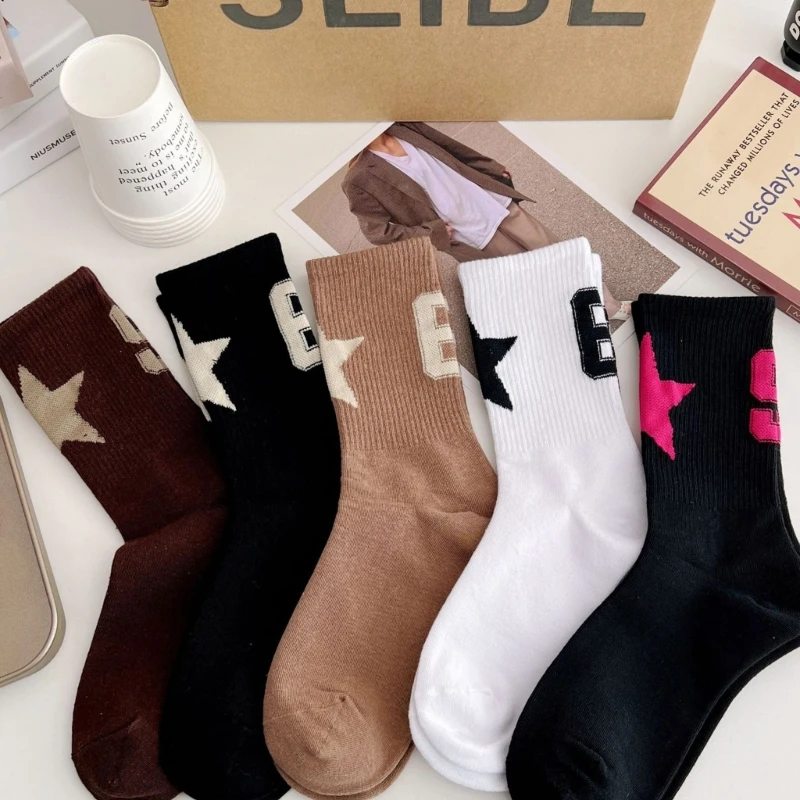 Vintage Harajuku Star Number Printed Cotton Crew Socks for Women Sporty Style Skateboard Athletic Middle Tube Socks
Vintage Harajuku Star Number Printed Cotton Crew Socks for Women Sporty Style Skateboard Athletic Middle Tube Socks