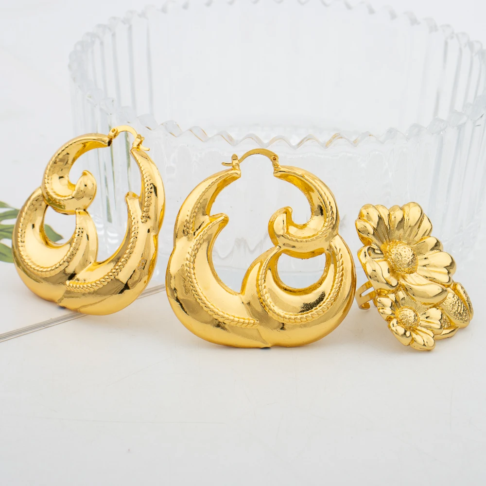 

Earrings Fashion Jewelry Sets Nigeria Italian Women Necklace Pendant Set 18K Gold Plated Dubai Bride Jewelry Wedding Party Gifts