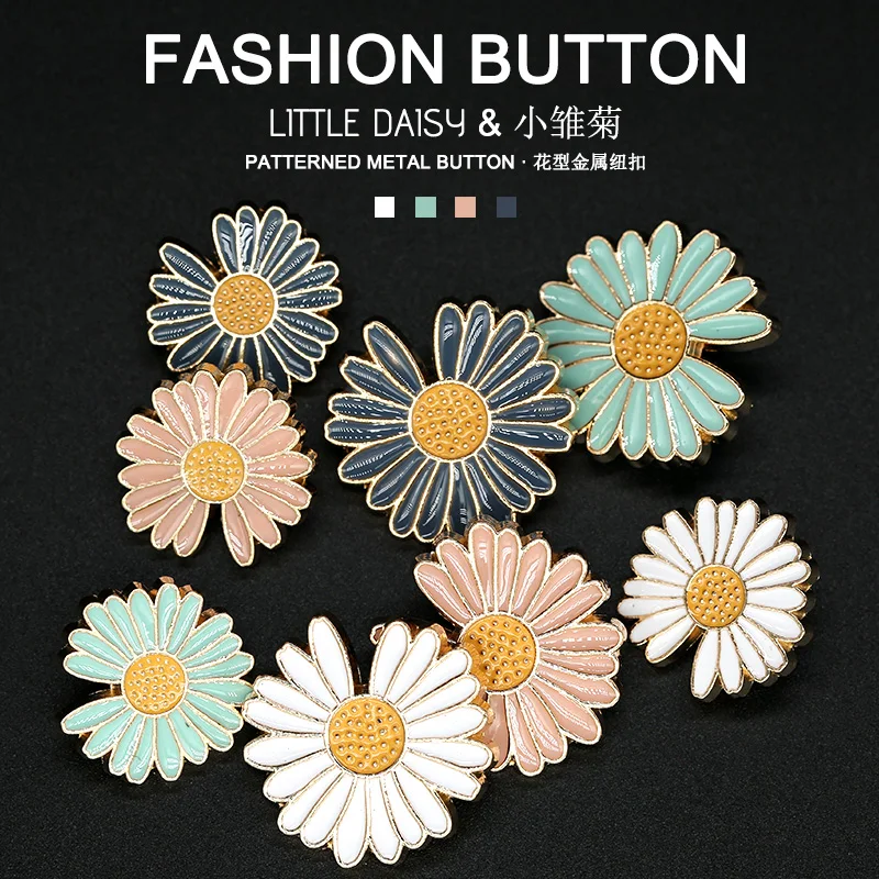 20mm 25mm Daisy Gold Metal Clothing Coat Buttons Alloy Decorative Jewelry Flower Vintage Buckle Sewing Apparel Snap Accessories
20mm 25mm Daisy Gold Metal Clothing Coat Buttons Alloy Decorative Jewelry Flower Vintage Buckle Sewing Apparel Snap Accessories