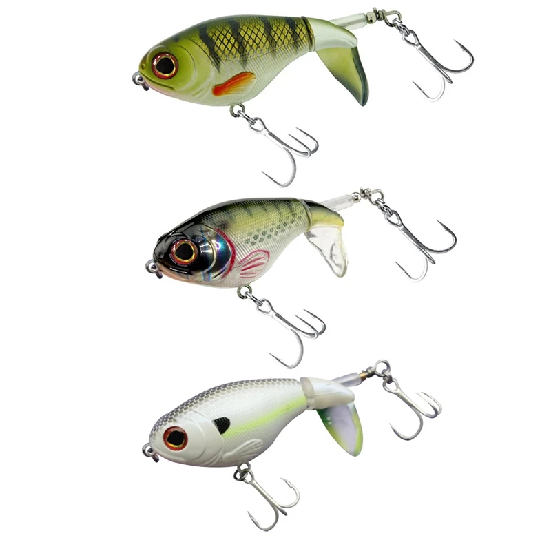3PCS Bass Whoper Plopper Lures, Plopping Minnow With Floating Rotating Tail, Bass Fishing With Barb Treble Hooks
3PCS Bass Whoper Plopper Lures, Plopping Minnow With Floating Rotating Tail, Bass Fishing With Barb Treble Hooks