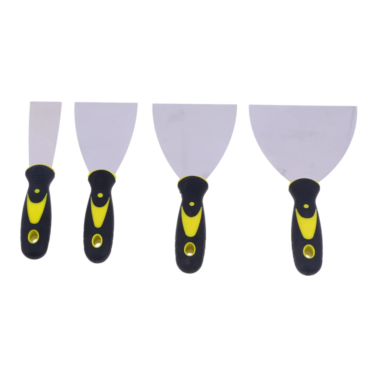 4 Pcs Stainless Steel Drywall Taping Knives Putty Set Wall Scraper with Flexible Steel and Comfortable and Anti-slip Handle 1.5
4 Pcs Stainless Steel Drywall Taping Knives Putty Set Wall Scraper with Flexible Steel and Comfortable and Anti-slip Handle 1.5