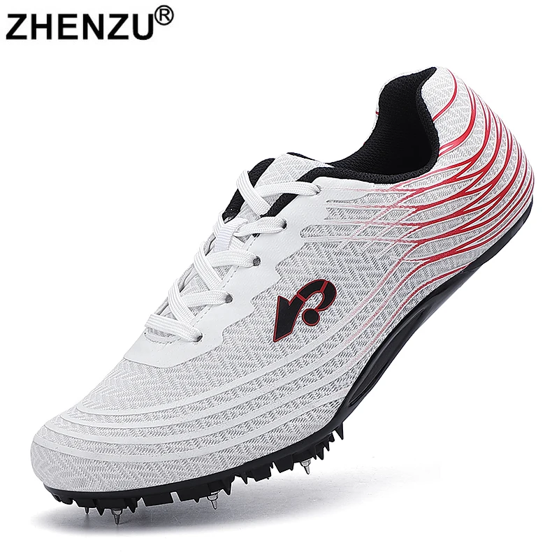 

ZHENZU Men Women Boys Track Field Sport Shoes Spikes Athlete Running Tracking Jumping Sneakers Girls Spiked Shoes