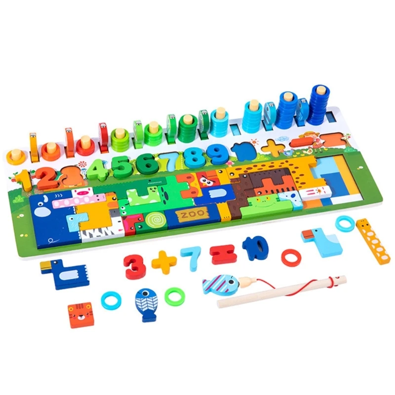 

Wooden Number Puzzle Toy Sorting Counting Game Preschool Math Learning Toy Wooden Sorting And Stacking Toy Montessori