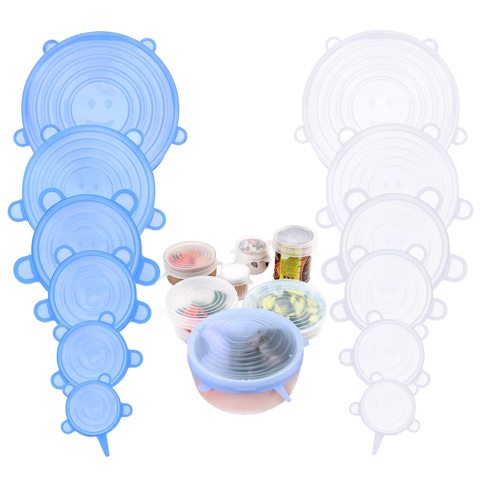 Silicone Cover Stretch Lids Reusable Airtight Food Wrap Covers Keeping Fresh Seal Bowl Stretchy Wrap Cover Kitchen Cookware 
Silicone Cover Stretch Lids Reusable Airtight Food Wrap Covers Keeping Fresh Seal Bowl Stretchy Wrap Cover Kitchen Cookware
