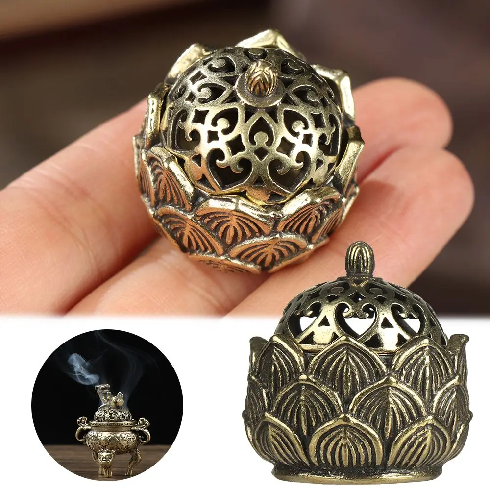 Cense Stick Holder Desktop Ornaments Home Decoration Incense Burner Retro Brass Censer Mini Qilin Head Hollow Lotus
Cense Stick Holder Desktop Ornaments Home Decoration Incense Burner Retro Brass Censer Mini Qilin Head Hollow Lotus